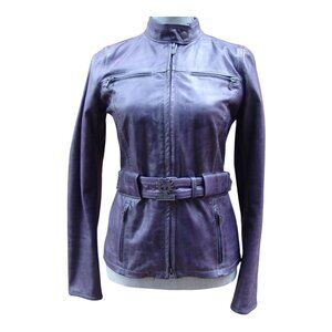 Belstaff Leather Farley Jacket Blouson Racing Size 42 Made in Italy